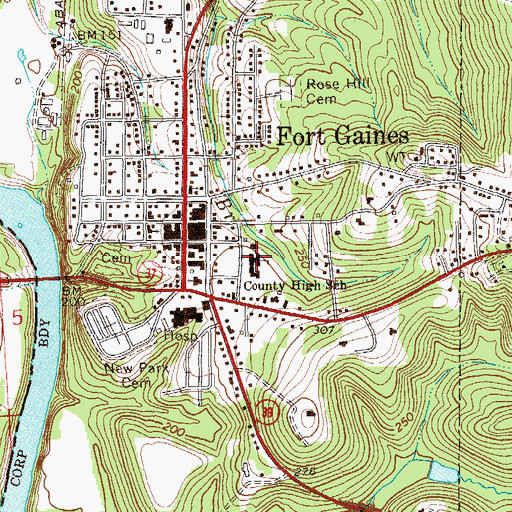 Topographic Map of Clay County High School, GA