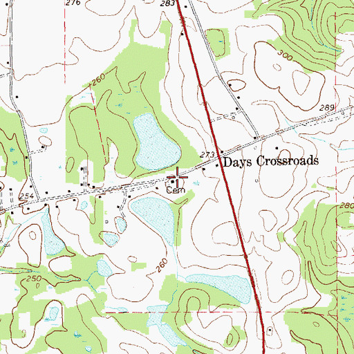 Topographic Map of Emanuel Church, GA