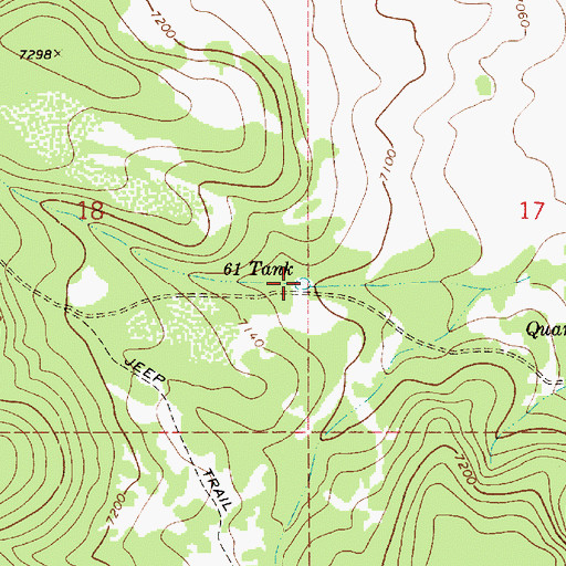 Topographic Map of Sixtyone Tank, AZ
