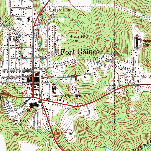 Topographic Map of Fort Gaines Academy (historical), GA