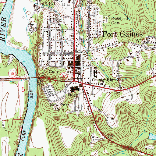 Topographic Map of Fort Gaines Baptist Church, GA