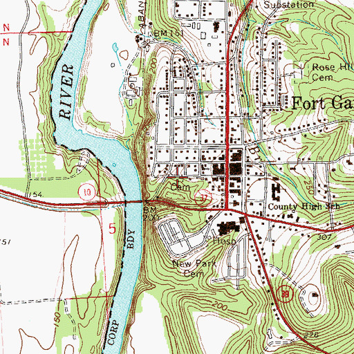 Topographic Map of Fort Gaines Cemetery, GA