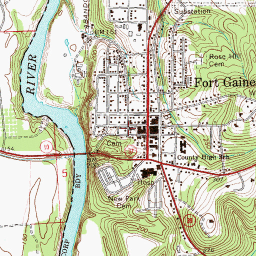 Topographic Map of Fort Gaines United Methodist Church, GA
