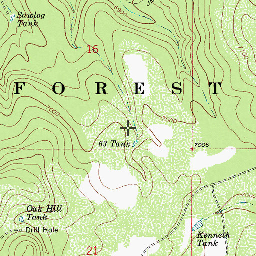 Topographic Map of Sixtythree Tank, AZ