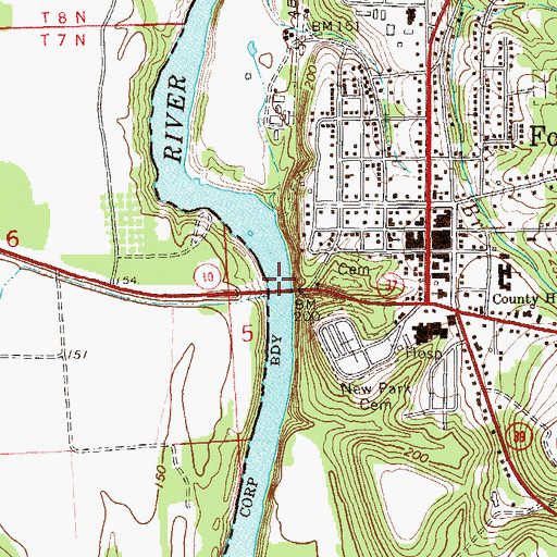 Topographic Map of Henry Clay Bridge (historical), GA