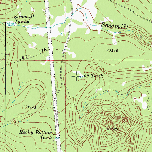 Topographic Map of Sixtytwo Tank, AZ