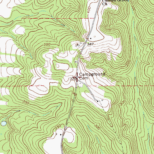 Topographic Map of Old Camp Ground Church (historical), GA