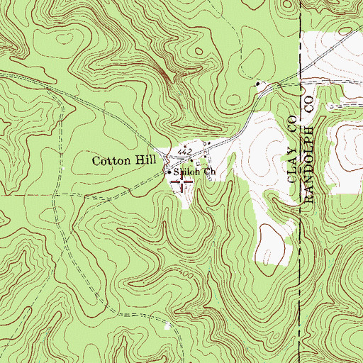 Topographic Map of Shiloh Cemetery, GA