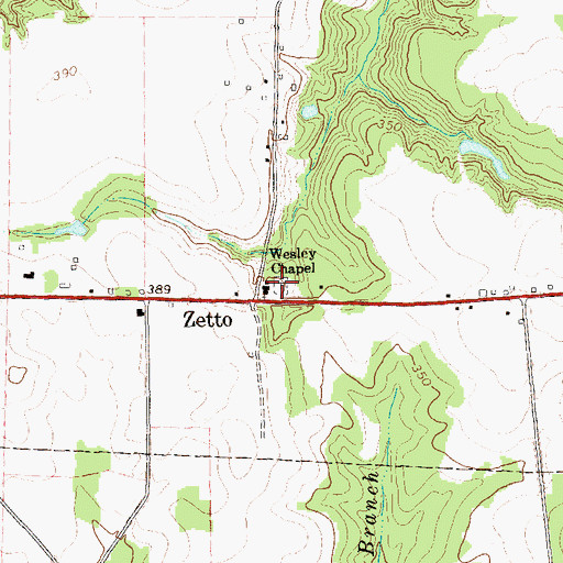 Topographic Map of Wesley Cemetery, GA