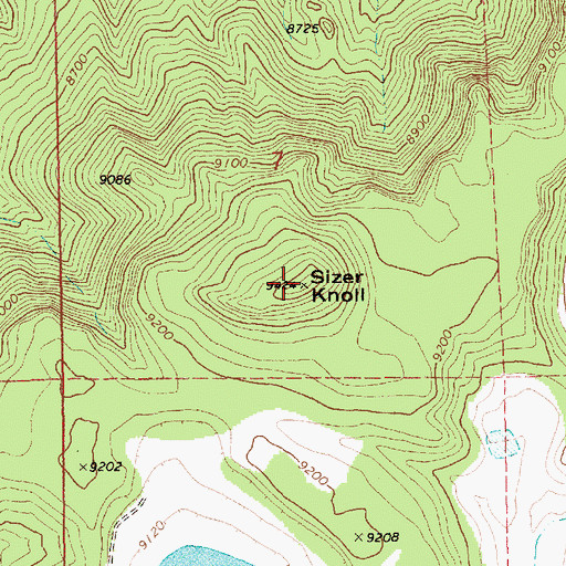 Topographic Map of Sizer Knoll, AZ