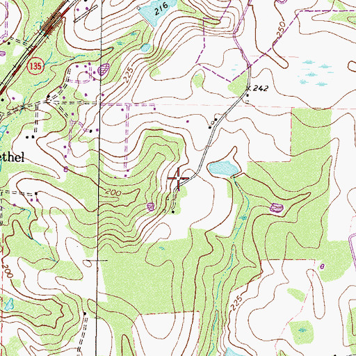 Topographic Map of Ashley Yoemans Cemetery, GA