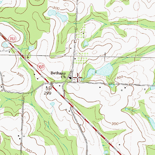 Topographic Map of Bethany Cemetery, GA