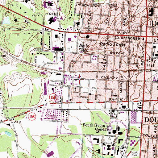 Topographic Map of Church of God in Unity, GA
