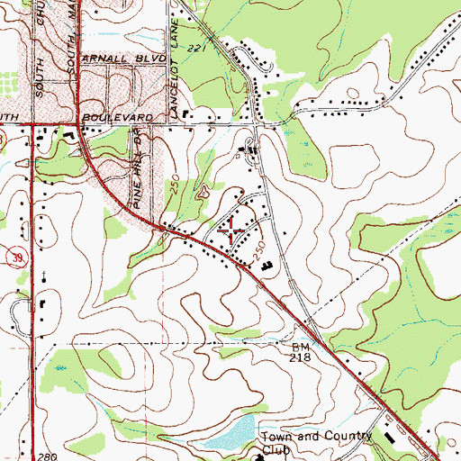 Topographic Map of Calvary Baptist Church, GA