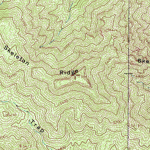 Topographic Map of Skeleton Ridge, AZ
