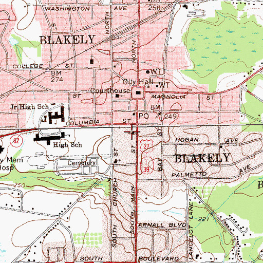 Topographic Map of Church of Christ, GA