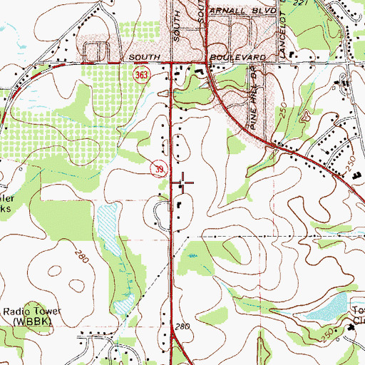 Topographic Map of Church of God, GA