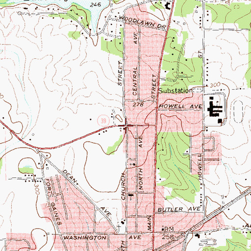 Topographic Map of Church Street Church of Christ, GA
