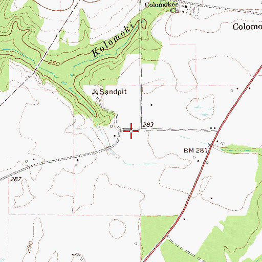 Topographic Map of Colomokee School (historical), GA