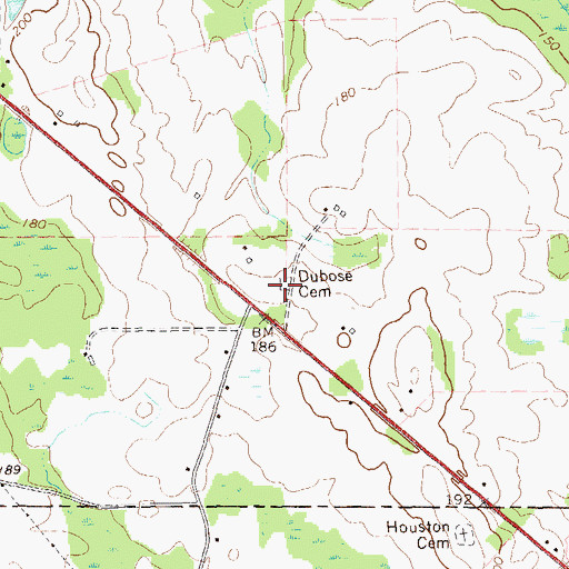 Topographic Map of Dubose Methodist Church (historical), GA