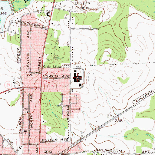 Topographic Map of Early County Elementary School, GA