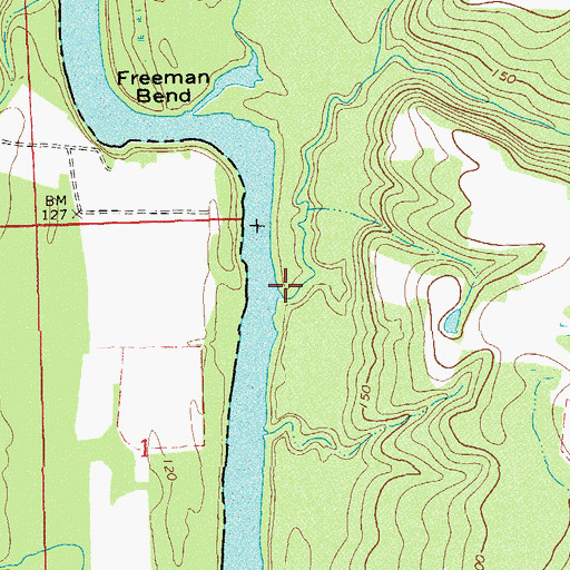 Topographic Map of Freeman Landing, GA