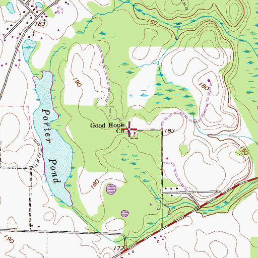 Topographic Map of Good Hope School (historical), GA