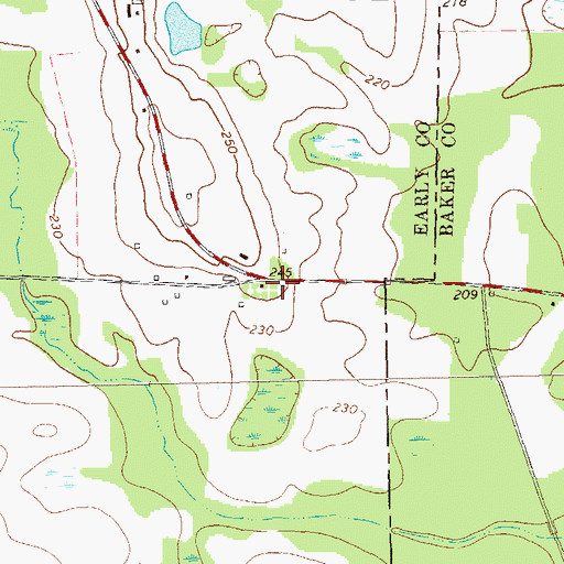 Topographic Map of Hillside Church (historical), GA