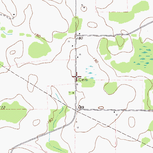 Topographic Map of Hodges Cemetery, GA