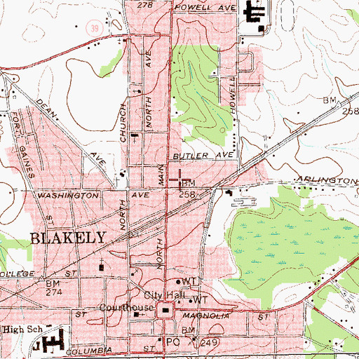 Topographic Map of Holy Family Catholic Church, GA