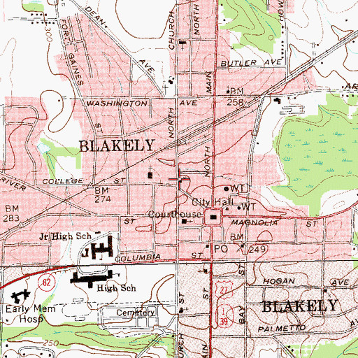 Topographic Map of Holy Trinity Episcopal Church, GA