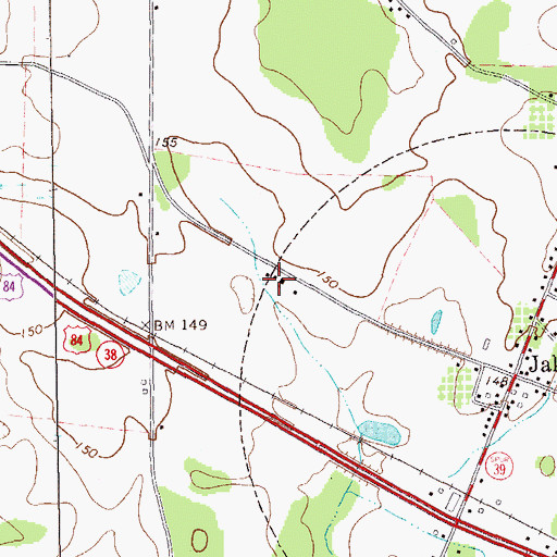 Topographic Map of Jakin Church of God, GA