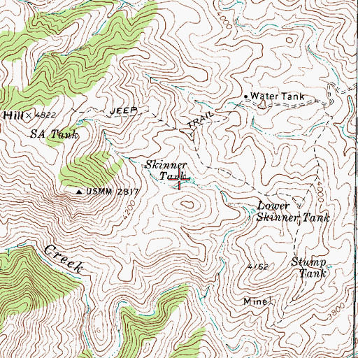 Topographic Map of Skinner Tank, AZ