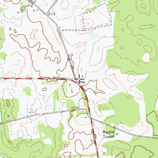 Topographic Map of Liberty Hill School (historical), GA