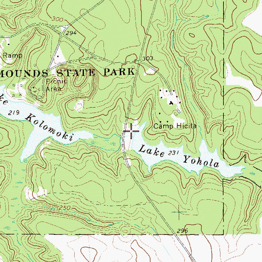 Topographic Map of Mansfield Mill (historical), GA