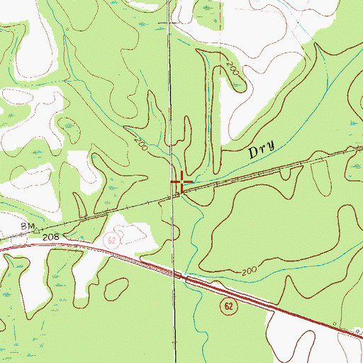 Topographic Map of Mulligan Branch, GA