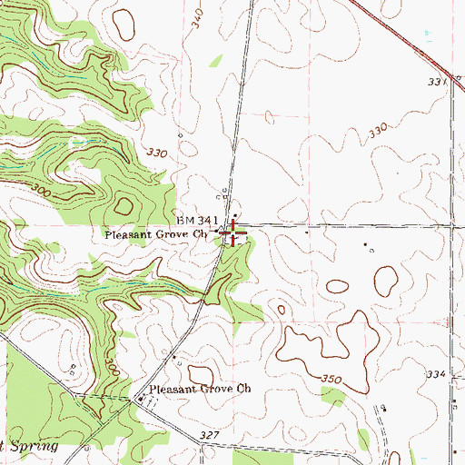 Topographic Map of Pleasant Grove Cemetery, GA
