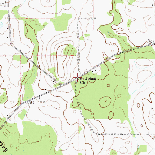Topographic Map of Saint Johns School (historical), GA