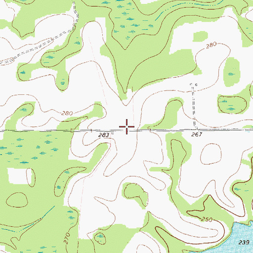 Topographic Map of Spring Creek School (historical), GA