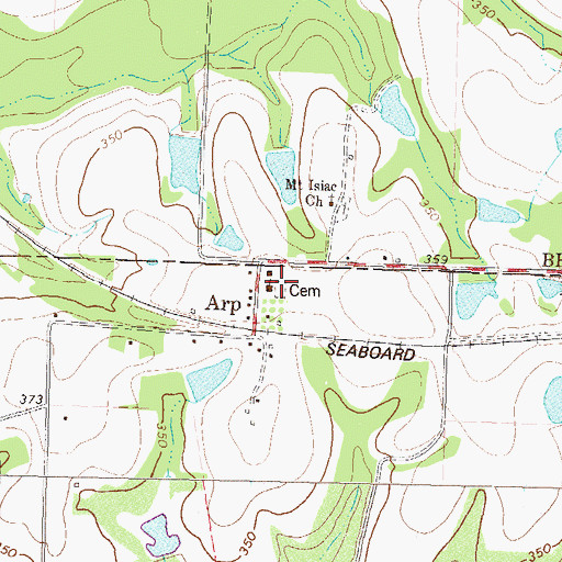 Topographic Map of Arp Cemetery, GA