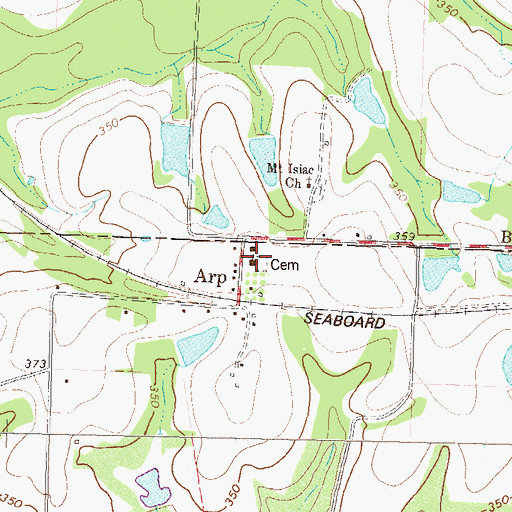 Topographic Map of Arp Missionary Baptist Church, GA