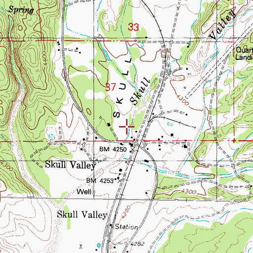 Topographic Map of Skull Valley, AZ