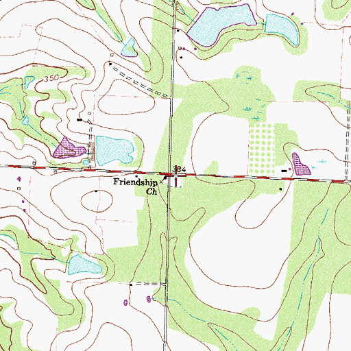 Topographic Map of Friendship Cemetery, GA