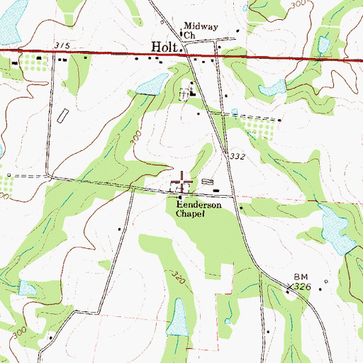 Topographic Map of Henderson Chapel Cemetery, GA