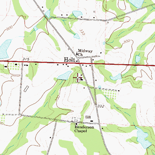 Topographic Map of Holt Cemetery, GA