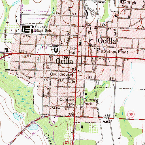Topographic Map of Irwin County Courthouse, GA