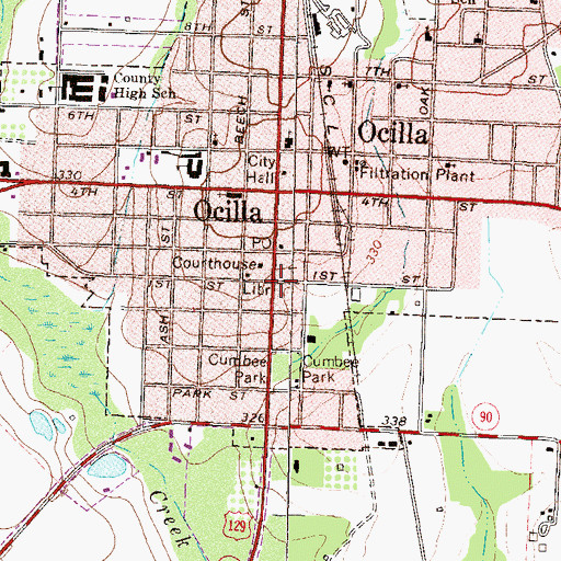 Topographic Map of Irwin County Jail, GA