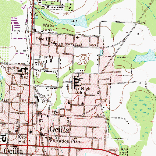Topographic Map of Irwin County Middle School, GA