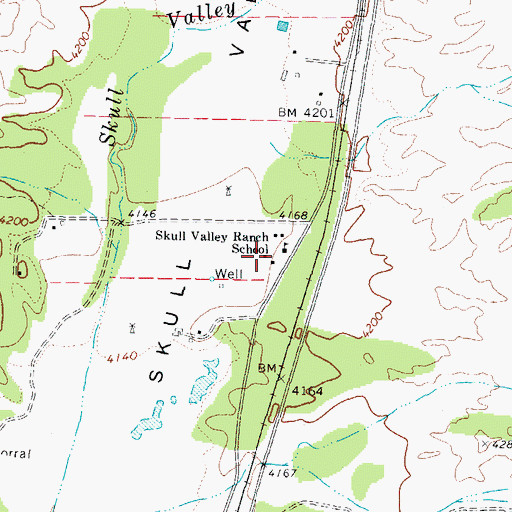 Topographic Map of Skull Valley Ranch School, AZ