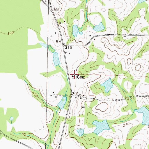 Topographic Map of Lax Community Cemetery, GA